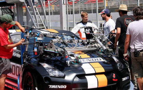 Sebastian Vettel mit Filmteam